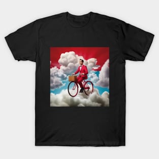 pee wee herman on bike in heaven T-Shirt